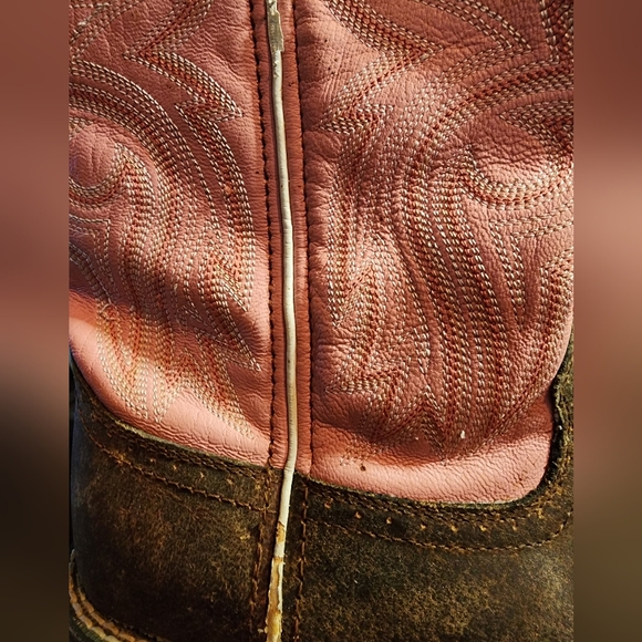 Durango Women's Flirt Western 10 inchSaddle Boots Size 9 M Pink Brown Leather - Picture 7 of 9